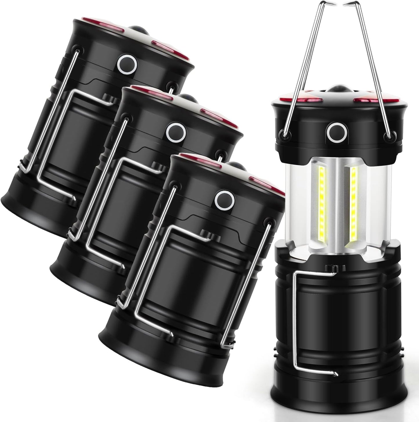 2 Pack Camping Lanterns Camping Essentials Tent Lights Camping Accessories | 2-in-1 Rechargeable Lantern, Hurricane Lights LED Lantern with Flashlight & Magnet Base for Camping, Hiking,Emergency, Outage