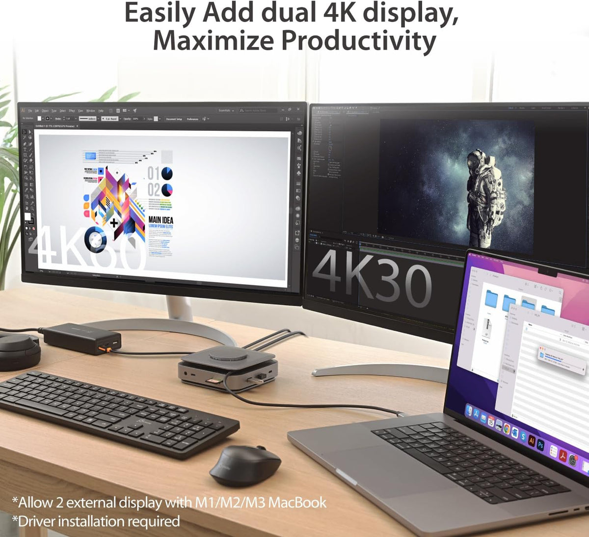 j5create USB-C Dock Dual 4K HDMI - Supports Dual Extended 4K Display