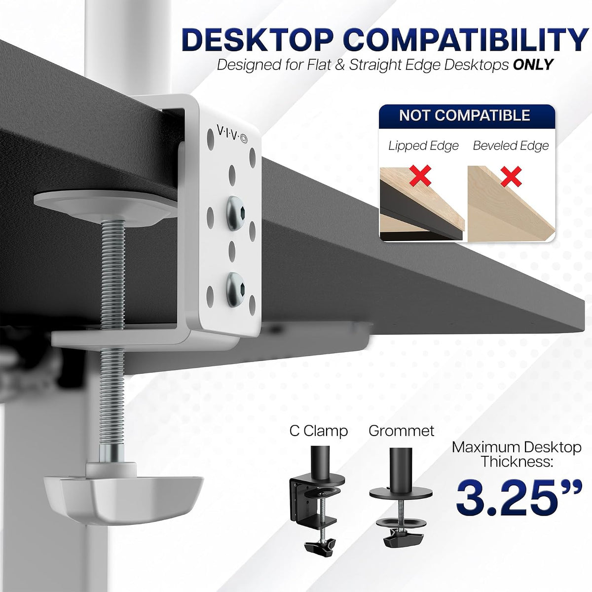 VIVO Dual Monitor Desk Mount for 13 to 30 inch Screens, STAND-V002W
