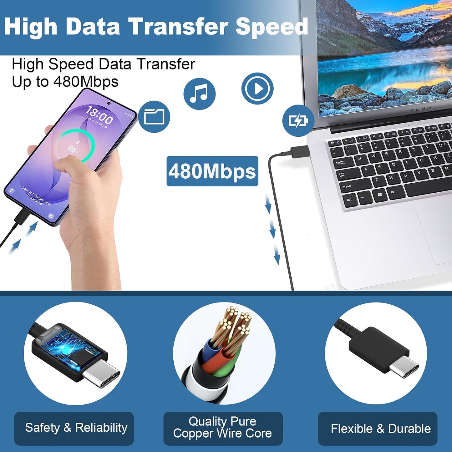 USB C Charger 25W Type C Charger Fast Charging Android Charger S26 S25 S24 Super Fast Charger for Samsung Phone with 10Ft USB C Cable Cord for Samsung Galaxy S26 S25 S24 S23 S22 S21 Ultra Plus,Black