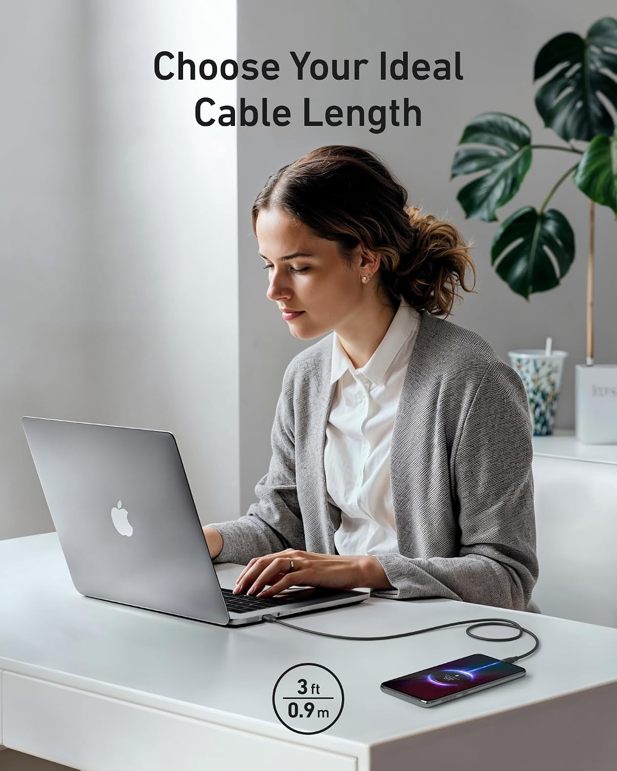 Anker USB A to USB C Cable, USB to USB C Flow Cord (2-Pack, 3 ft, Black) | Fast Charging for iPhone 17 / 16 Series, and More