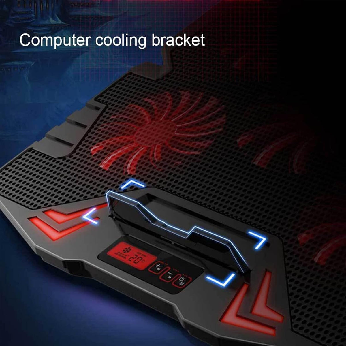 Gaming Laptop Cooler Tablet Notebook Cooling Pad Silent Fans Modes Home Office Display Screen Powerful Cool Stand Holder (Color : B)
