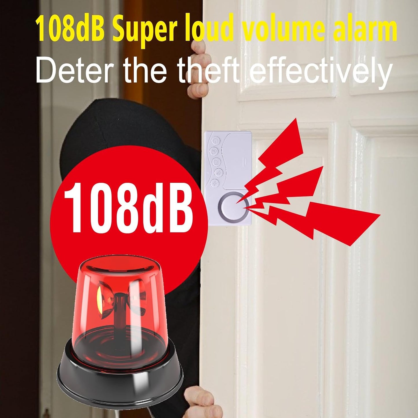 Door Alarm and Window Alarm for Home Security & Kids Safety, Door Alarms Sensor for Freezer Door, Garage Sliding Dementia Alzheimer, Fridge Alarm Door Open Alarm