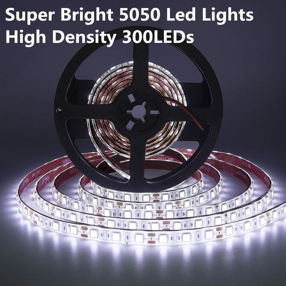 RV Awning Lights, 12V 16.4FT White Camping Awning Lights | Motorhome Travel Trailer Food Trucks Van Waterproof Canopy Led Strip Lighting, RV Exterior Underglow Light
