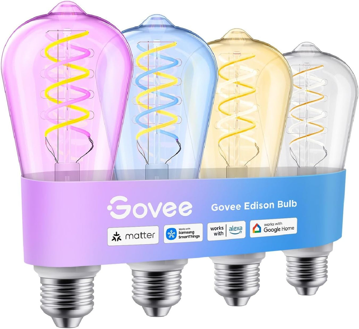 Govee Edison Bulbs, ST19(58), Smart Vintage Light Bulbs RGBWW with E26 Base