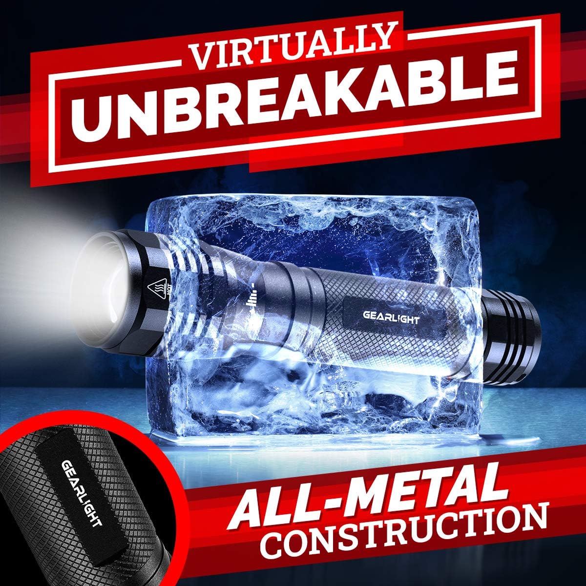 LED Flashlight High Lumens, Tactical Flashlight Battery Powered (Batteries Not Included), Bright Handheld Flashlight for Camping, Hunting, Home, Security, Hiking, Walking at Night & Emergency Use