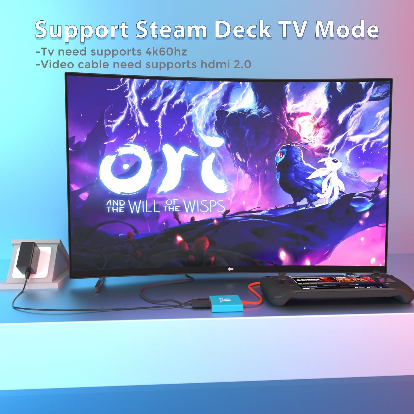 pdobq Switch Dock Switch Docking Station for Nintendo, Portable Switch2 TV Adapter Support 4K/60HZ TV Mode Compatible Steam Deck/Switch OLED, Travel Dock with HDMI2.0 USB3.0 Port