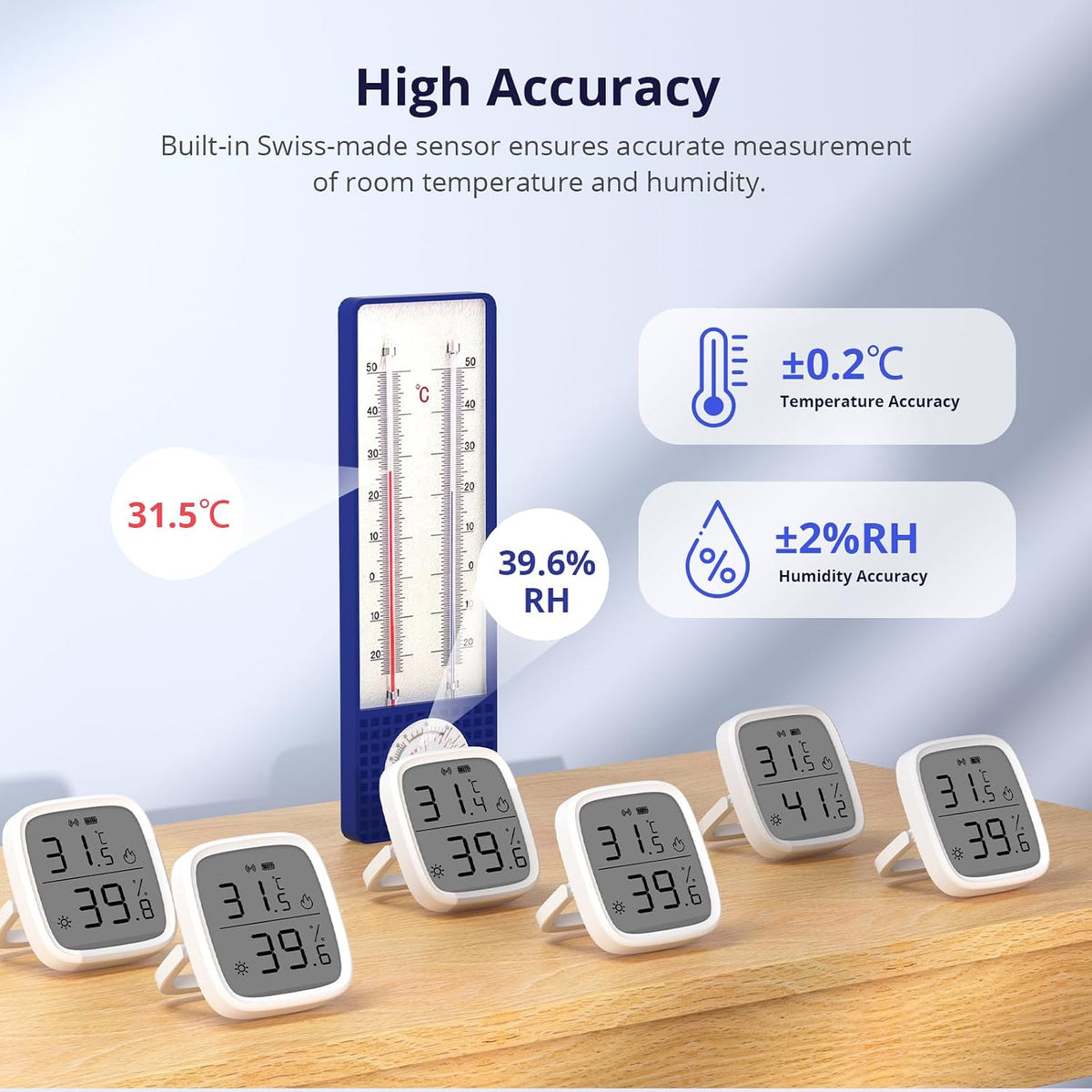 SONOFF Zigbee Indoor Temperature Humidity Sensor, SNZB-02D LCD Wireless Smart Thermometer Hygrometer, Compatible with Alexa & Google Home for Remote Monitoring and Home Automation, 2-Pack