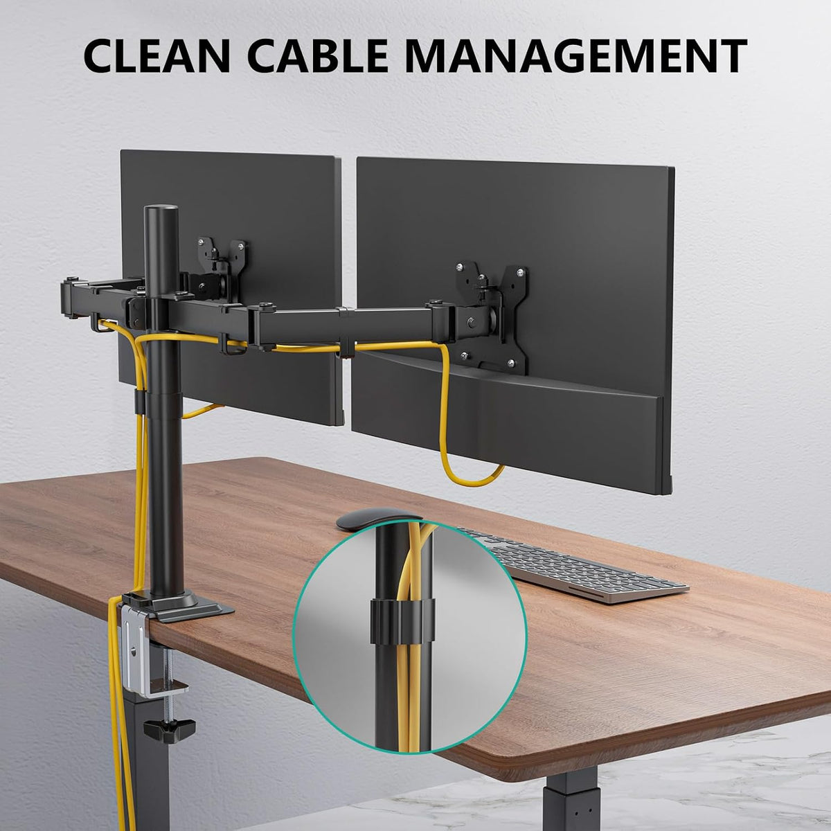 WALI Articulating Dual Monitor Stand for 13-32 inch Screens, 22 lbs per Arm