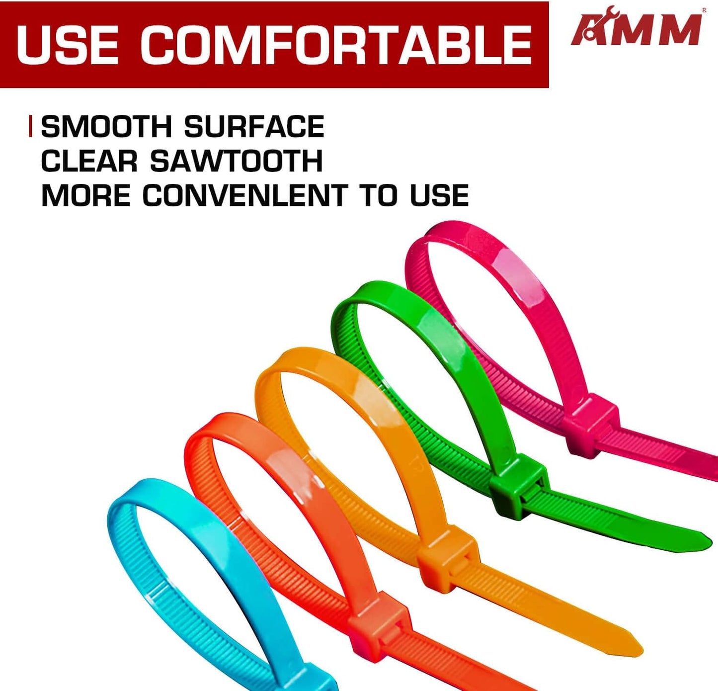 AMM Cable Zip Ties，1000 Pack colored zip ties Assorted Sizes 4, 6, 8 and 10 inches with a plastic storage jar，Multi-Purpose Self-Locking Nylon Cable Ties Cord Management Ties,Wire Ties for Home,Office