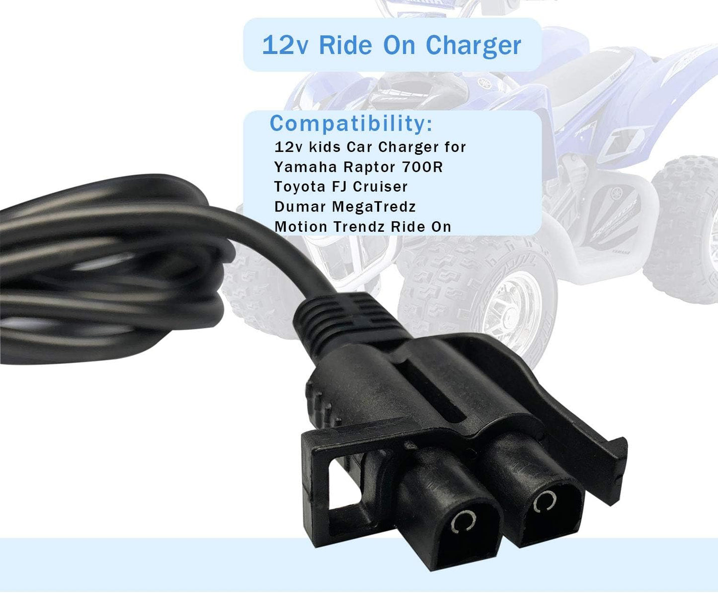 FLHFULIHUA12 Volt Charger for Kids Ride On Car Toys12v Battery Charger for Yamaha Raptor 700R Toyota FJ Cruiser Dumar MegaTredz Motion Trendz Power Supply Adapter for Children Electric Wheels Cars