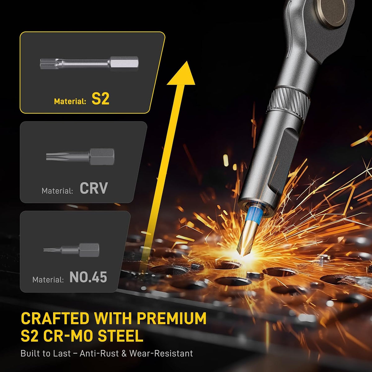 74 in 1 Magnetic Ratchet Screwdriver Set with Detachable T Handle | S2 Steel Bits Screwdriver Set, Repair Tool Kit for Furniture, Precision Electronics, Bicycle, DIY, Computer, Gift for Man