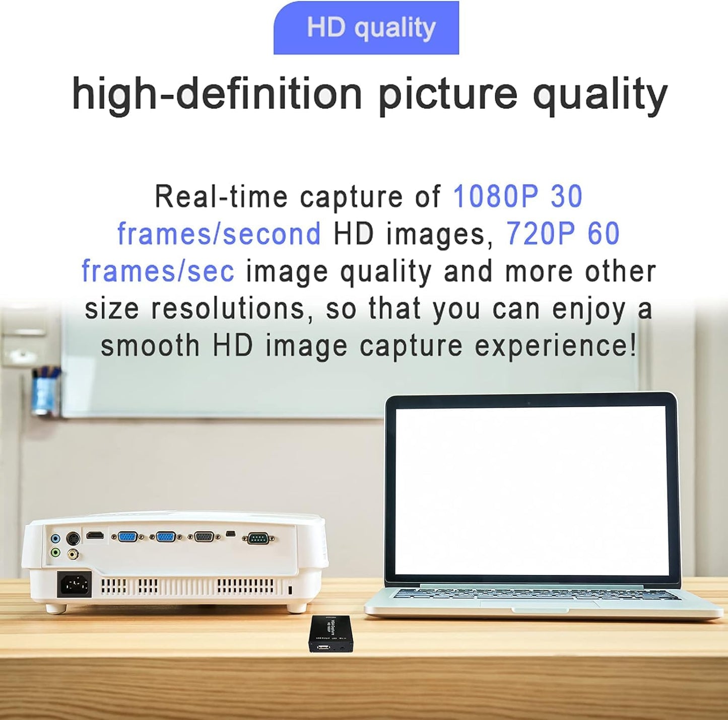 Video Coverter VGA Capture Card,VGA to USB2.0 Converter,Audio and Video Capture Device,Plug-and-Play,USB Drive-Free HD 1080P Video Capture Tool for Windows,Linux and Android