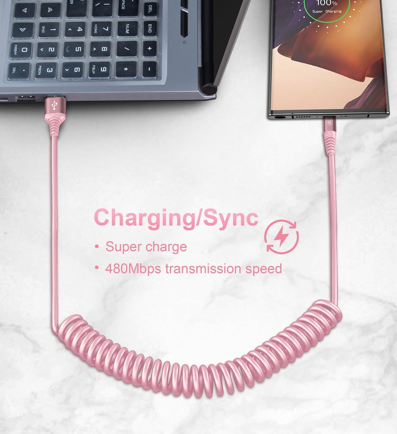 USB A to C Cable Fast Charging 3FT for Car, 2Pack USB Type C Charger Cable | iPhone USB-C Cord Compatible with iPhone 17/16/15/Plus/Pro Max/Samsung Galaxy S26 S25 S23/Carplay/Android Auto-Pink