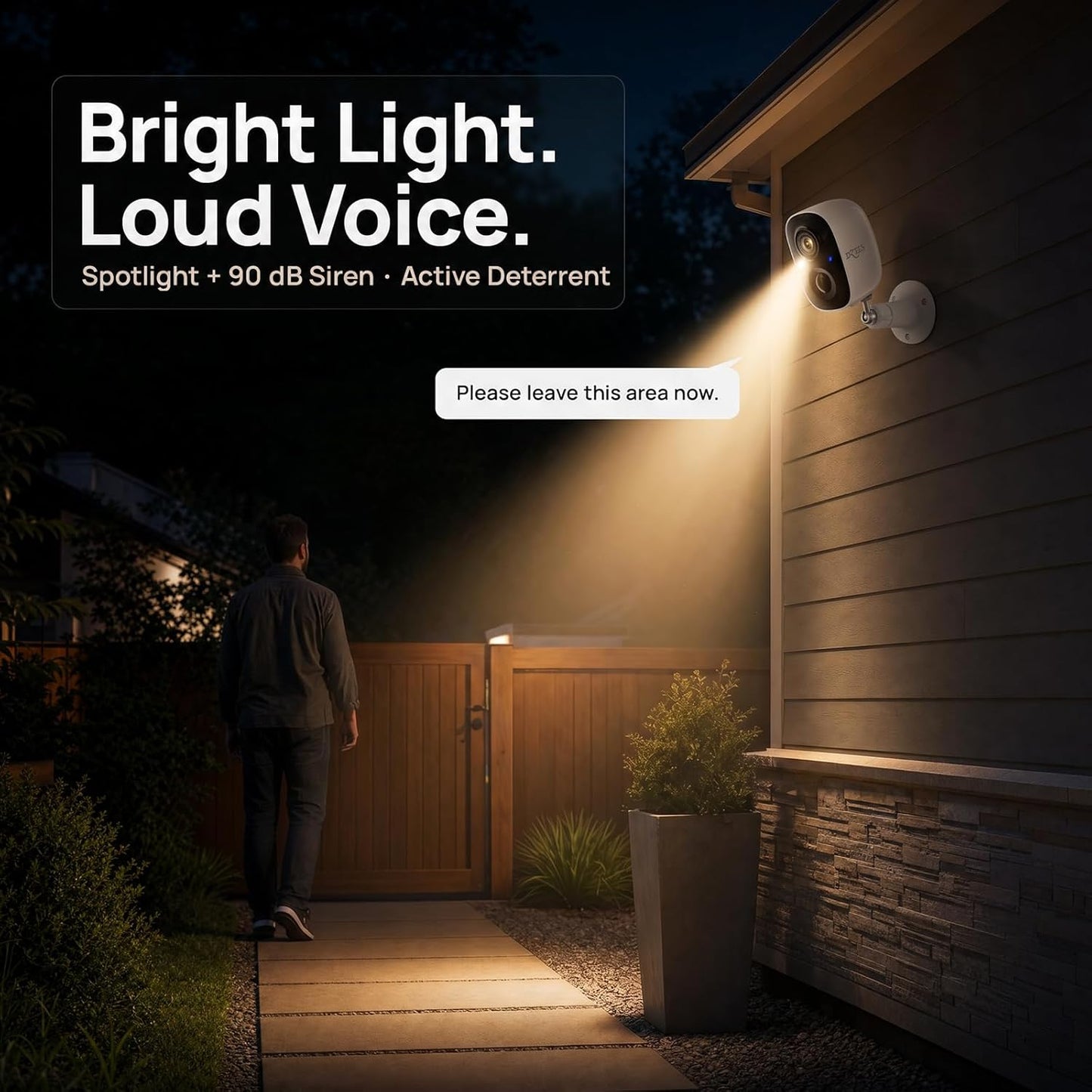 Dzees 2K Outdoor Security Cameras, Wireless Battery WiFi, Siren, 2-Pack | Motion detection, spotlight, color night vision, IP65 waterproof design, siren alarm, cloud and SD storage