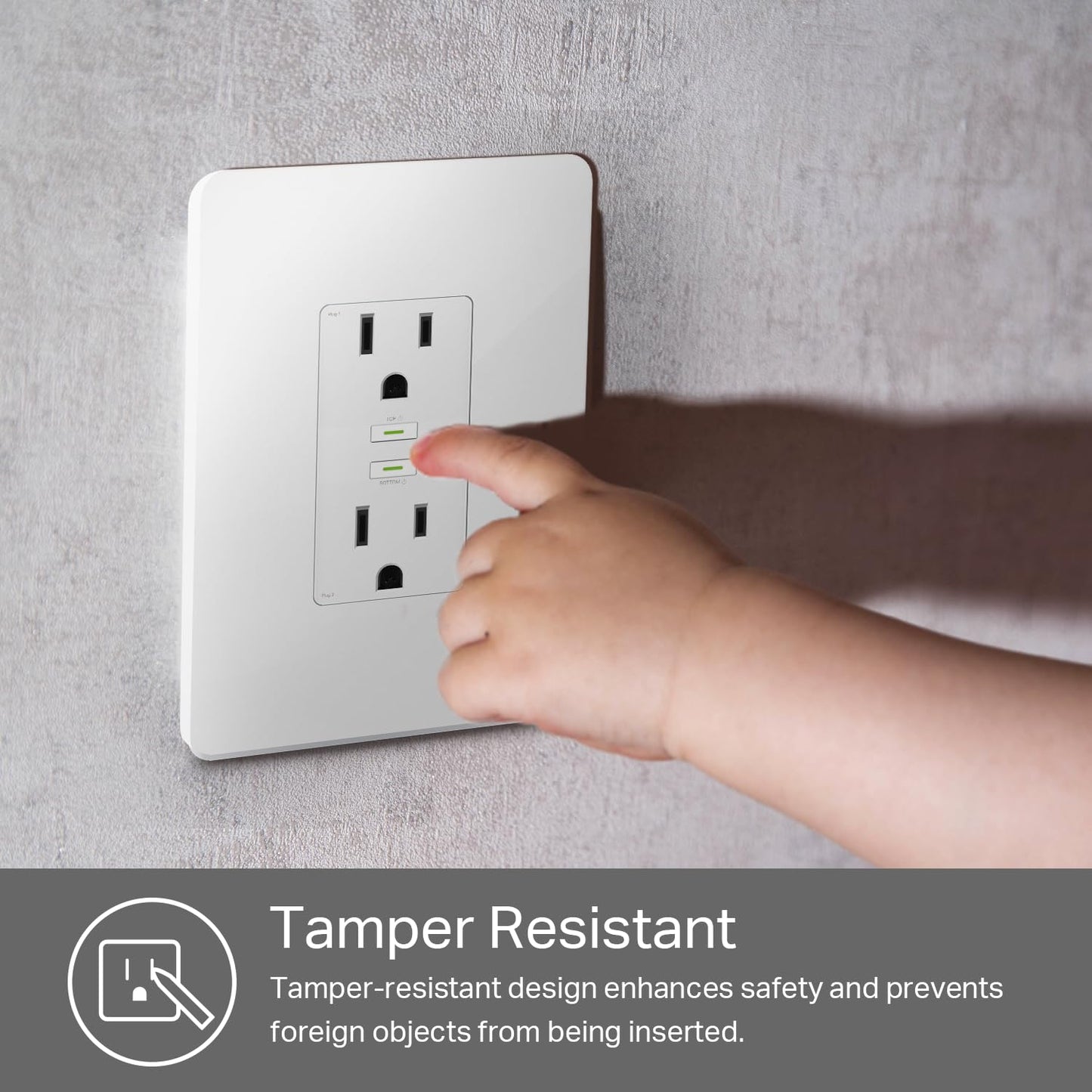 Kasa Smart Plug KP200, In-Wall Smart Home Wi-Fi Outlet Works with Alexa, Google Home, No Hub Required, Remote Control, ETL Certified , White, 1 Pack
