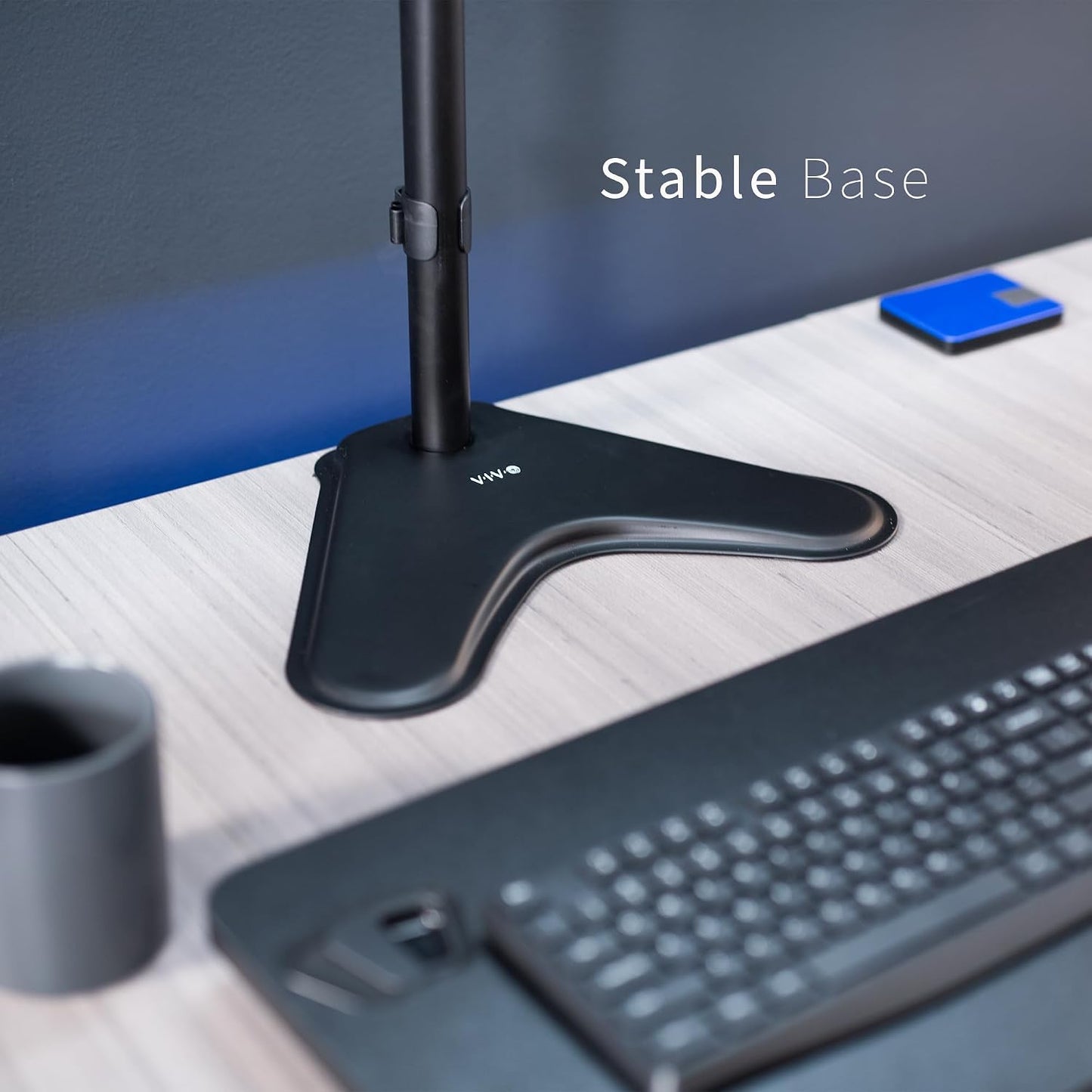 VIVO Single Monitor Desk Stand for 13 to 27 inch Screens, STAND-V011H | Black, Articulating, Freestanding Adjustable Monitor Arm, Extra Tall Computer Stand for 1 Monitor, Holds 22 lbs