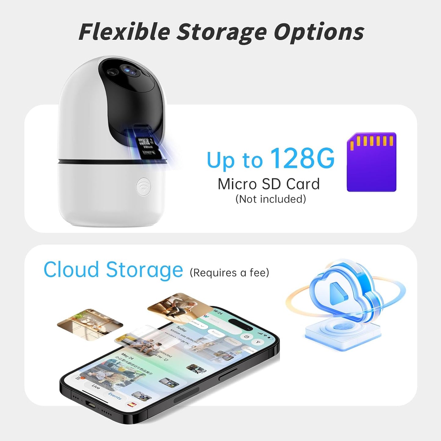 GBIUT Indoor Camera 5G&2.4G WiFi Cameras for Home Security Instant 911 Alert, 360° Pan/Tilt Baby Monitor/Dog/Pet Camera AI Motion Detection Night Vision, Speaker, US Cloud Storage (2-Pack)