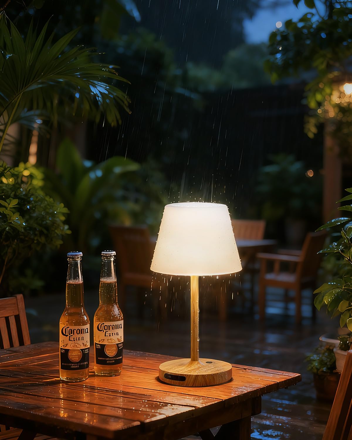 SAIWEYA Outdoor Waterproof Shower Lamp, 5200mAh Rechargeable Bathroom Lamp | IP65 Cordless Shower Light, Touch Dimming, Long-Lasting Battery, Versatile for Patio, Camping, Bathroom, Restaurant & Kitchen