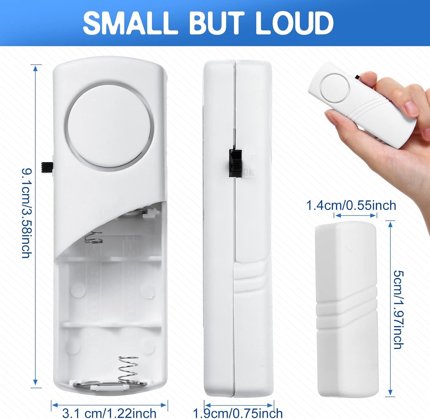 Xuhal 24 Pcs Door Window Alarm for Home Security Bulk Wireless Door Sensors Security Burglar Alarm Anti Theft for Safety, Home, Office, Garage, Apartment