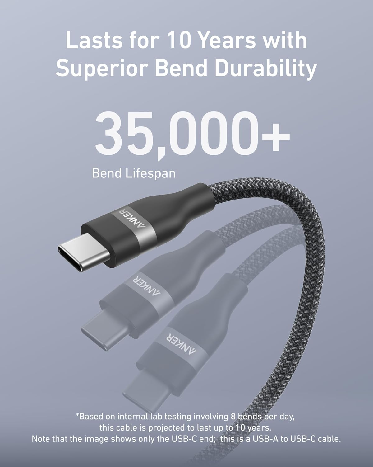 Anker Nano USB A to USB C Cable, CarPlay USB to USB C Cable (3 ft, Black) | Upcycled-Braided Cord for CarPlay, iPhone 17 / 16 Series, Samsung Galaxy Note20, and More