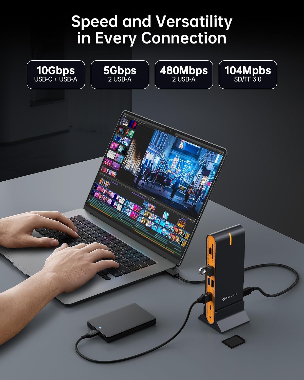 NOVOO 15 in 1 Laptop Docking Station Dual Monitor, 8K DP & Dual 4K HDMI