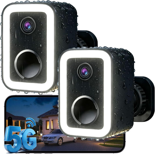 aidowocam 【2 Pack】 Security Cameras Wireless Outdoor, Color Night Vision Even in the Dark, AI Motion Detection & Spotlight Siren Alarm, 2-Way Audio Battery Powered Camera for Home Security