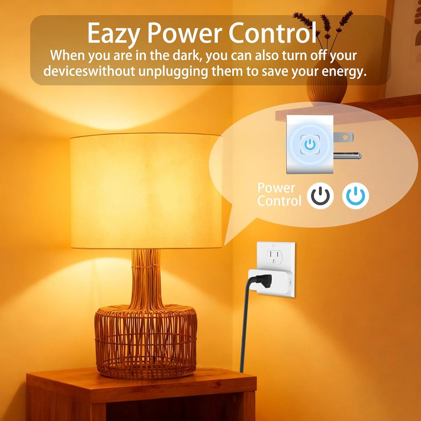 Smart Plug with Energy Monitoring, 15A 1800W 2.4Ghz Wi-Fi Outlet 4-Pack, Pro Series Tuya Smart Plug, Compatible with Alexa & Google Assistant, Programmable Timer, ETL & FCC Certified