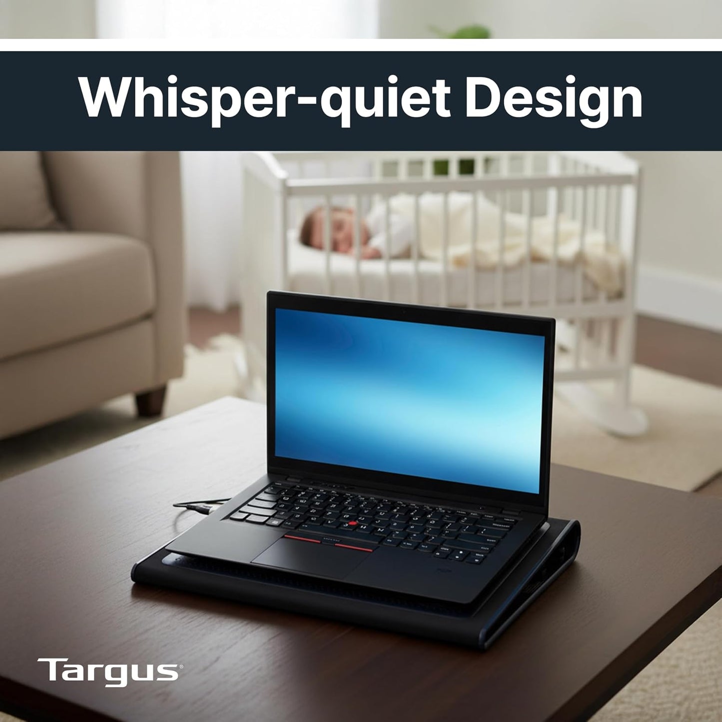 Targus 17 Inch Dual Fan Lap Chill Mat - Soft Neoprene Laptop Cooling Pad for Heat Protection, Fits Most 17" Laptops and Smaller - USB-A Connected Dual Fans for Heat Dispersion (AWE55US)