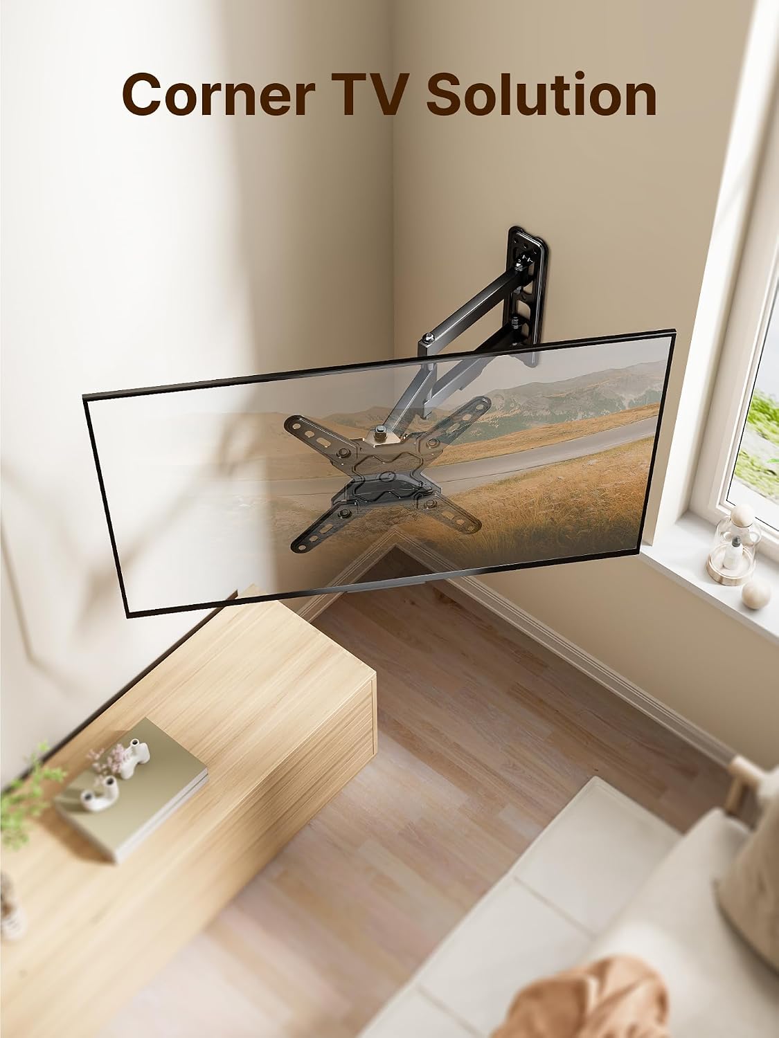 monTEK Full Motion Small TV Wall Mount for 13-43 Inch TVs up to 44 lb | ±90° swivel, +5°/-15° tilt, landscape/portrait rotation; extends 14.6 in, 4X load tested, VESA 200x200 mm, single-stud mount