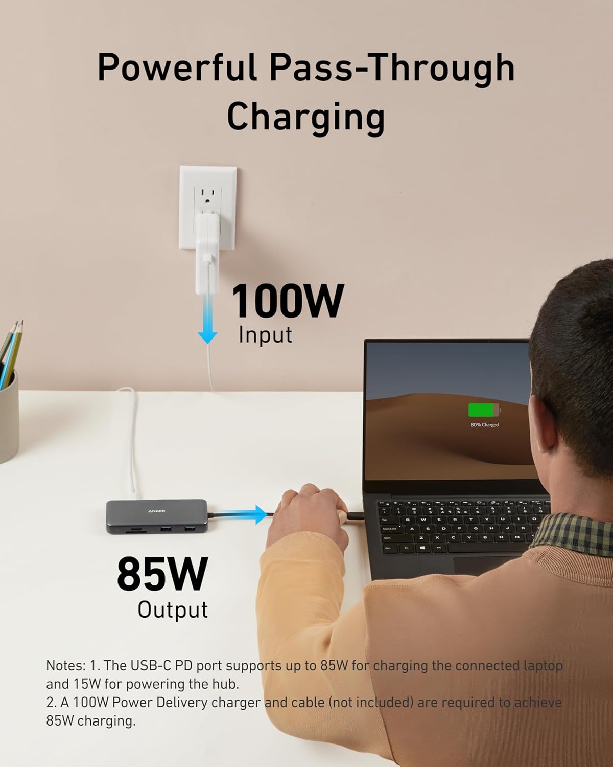 Anker USB-C Hub, 8-in-1 Multiport Ethernet Adapter with 4K@60Hz HDMI Port | 85W Max PD, 10Gbps USB-C & 2 USB-A Data Ports, microSD/SD Card Reader, for USB C Laptops, MacBook Pro, XPS, iPad and More