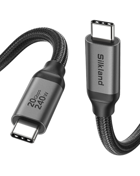 Silkland USB C Monitor Display Cable 3.3FT,8K@30Hz, 4K@144Hz/120Hz, 4K@60Hz | 20Gbps Data Transfer, 240W PD Charging, USB C 3.2 Gen 2x2 Cable, Compatible for iPhone 17, MacBook,CarPlay, Portable Monitor