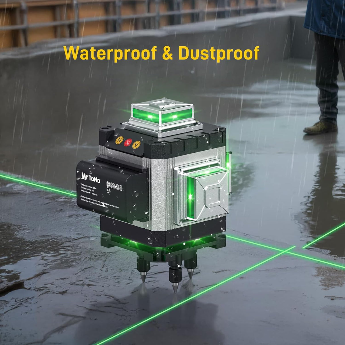 Laser Level, MrToNo 4 x 360 °laser level 360 self leveling 16 Lines 4D | tool Green 360 laser level , for Construction, Ceiling, Tiling, Framing, Home Renovation, Picture Hanging