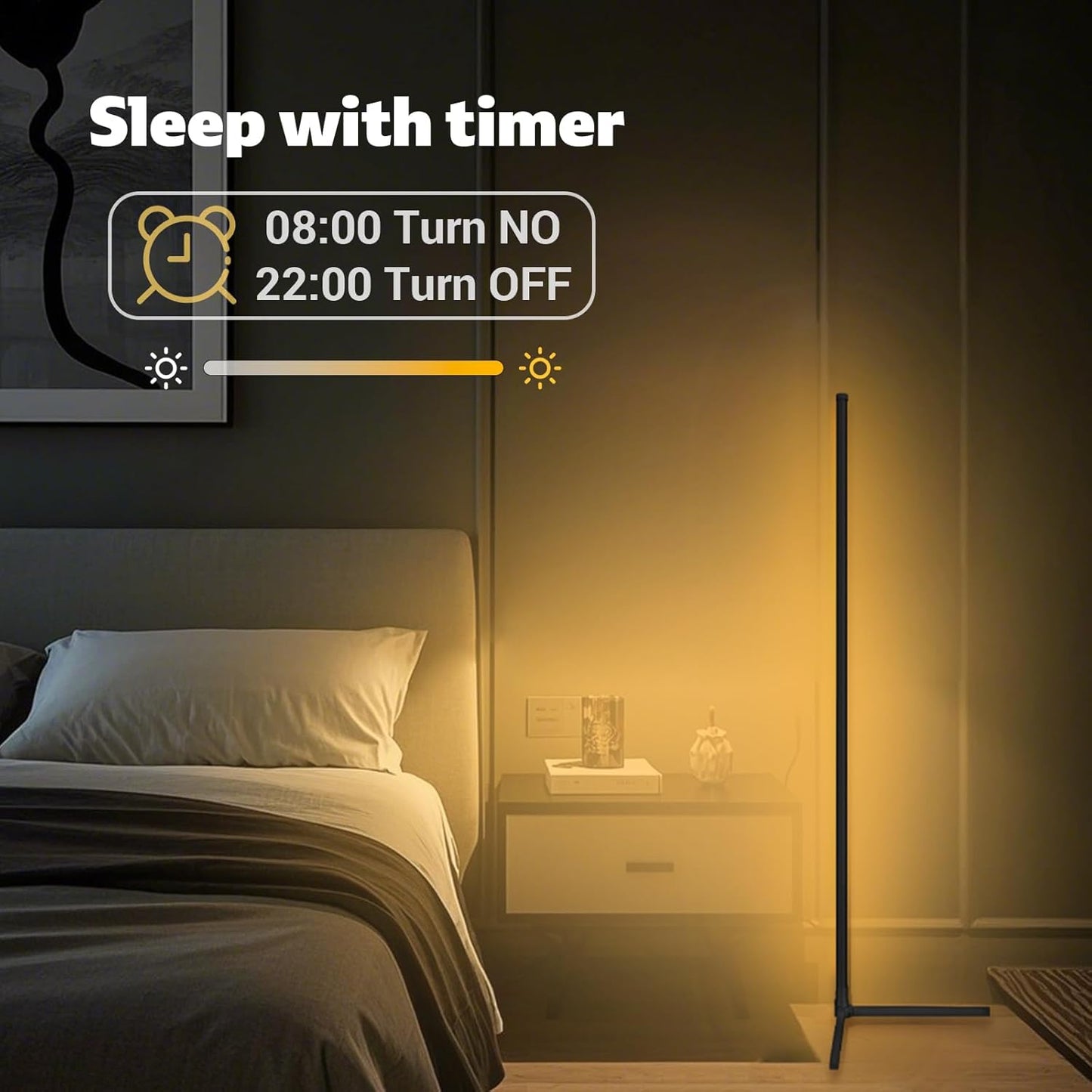 Tyute LED Corner Floor Lamp, 68+ Scenes, 16 Million Colors Corner Light with App & Remote Control, Smart RGB Ambient Lighting with Music Sync, Mood Lighting for Bedroom, Living Room, Gaming Room