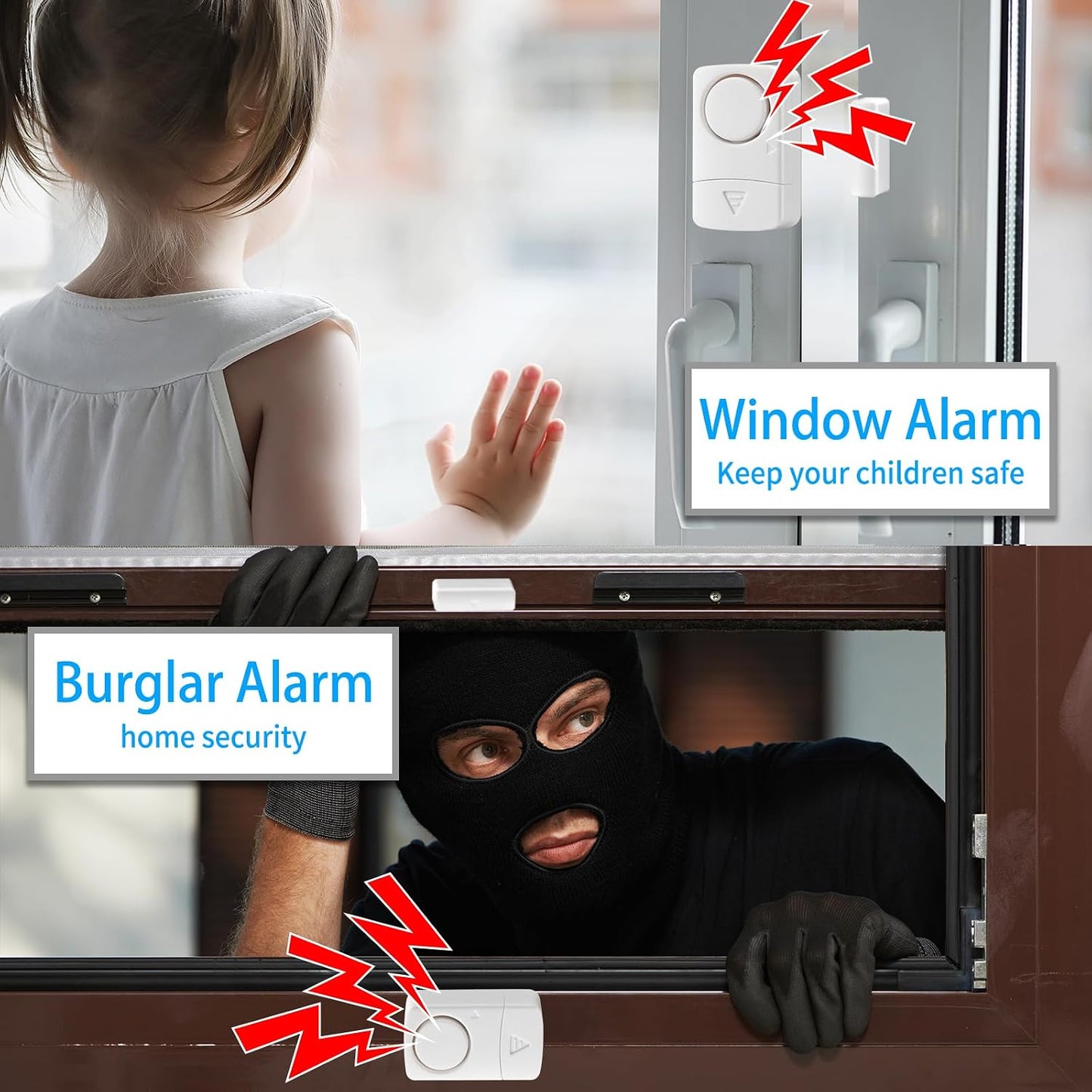 Window Door Alarm, 120db Door Alarm for Kids Safety, Door Window Sensor for Home Security