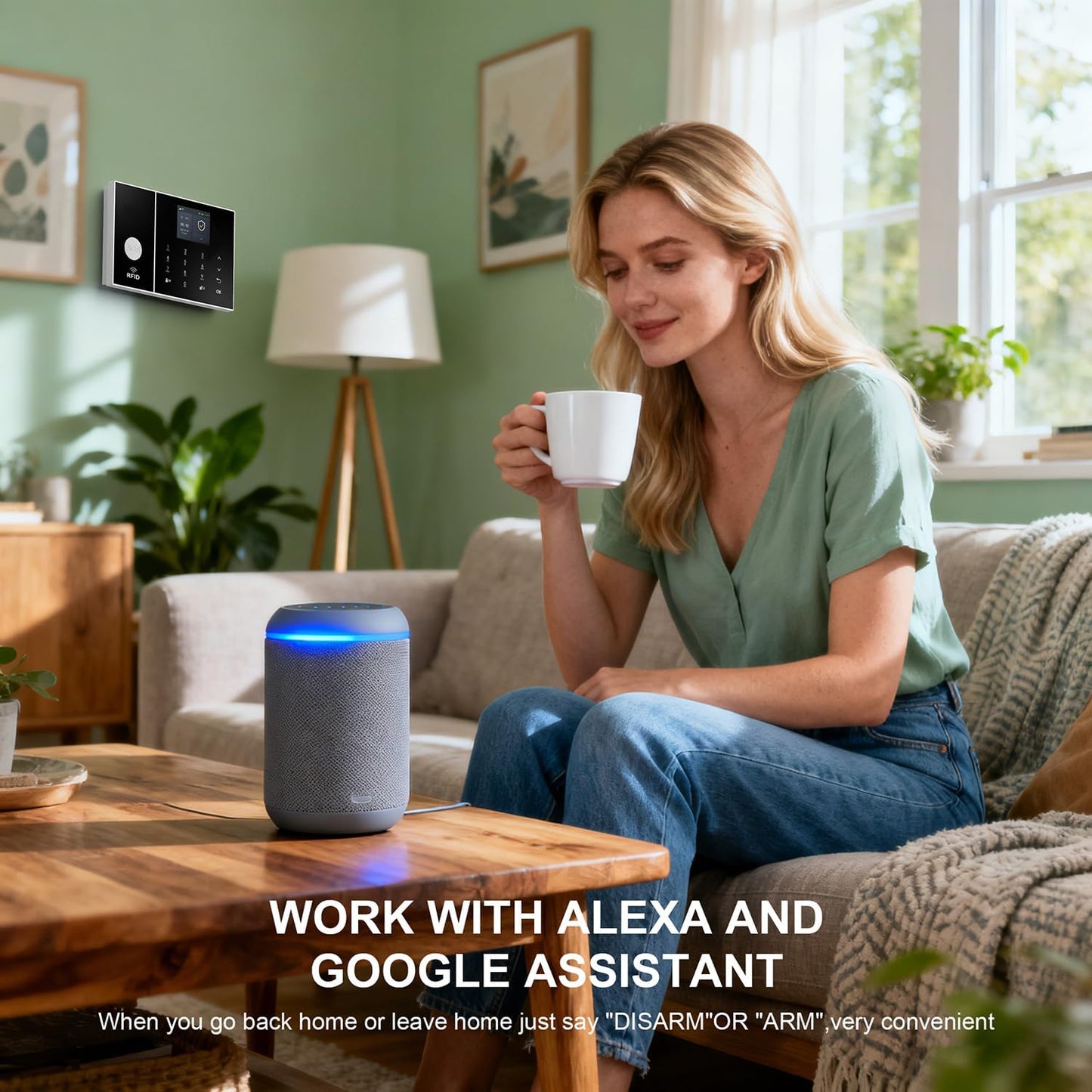 PGST WiFi Alarm System for Home Security,DIY Door Alarm Sensors,Tuya App Remote Control,Compatible with Alexa&Google for Villa,Apartment,Cabage,No Contract Fee