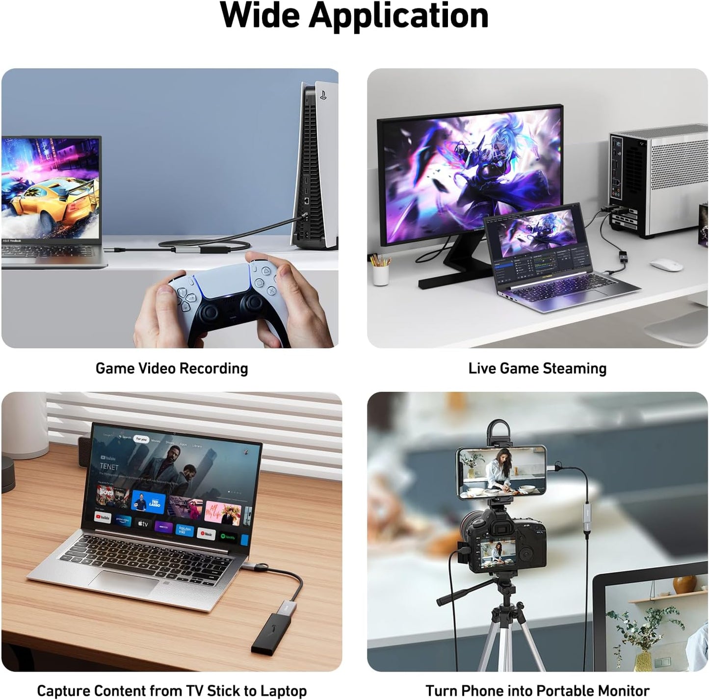 BENFEI Video/Audio Capture Card Supporting Full HD 1080P 60FPS for Streaming, Recording, Gaming, Compatible with Switch, PS4, PS5, Xbox, Work with PC/Windows/Mac OS