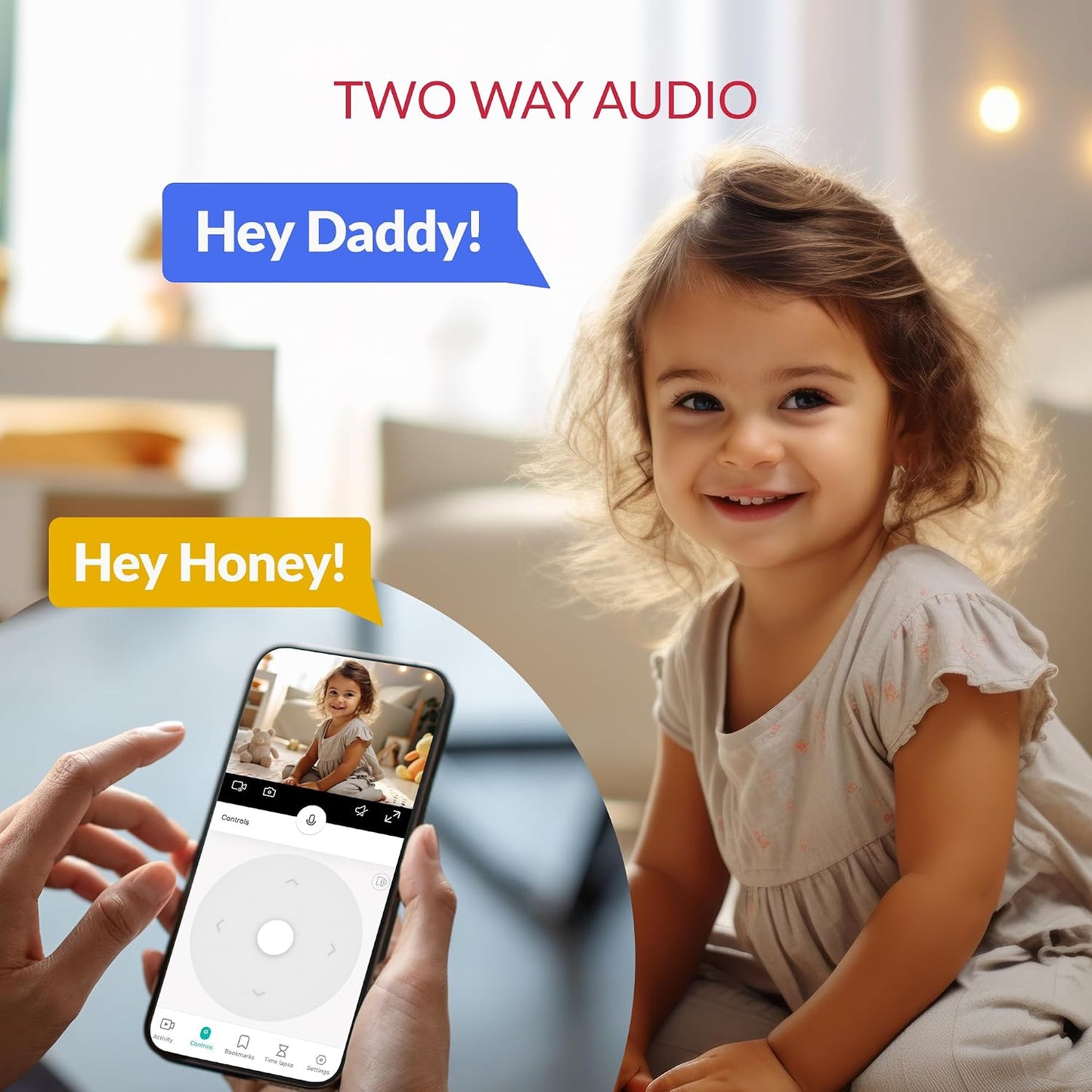 YI 2K 3MP Home Security Camera, Indoor Camera with Person, Vehicle, Animal Detection, Phone App for Baby, Pet, Dog, Monitoring, Compatible with Alexa