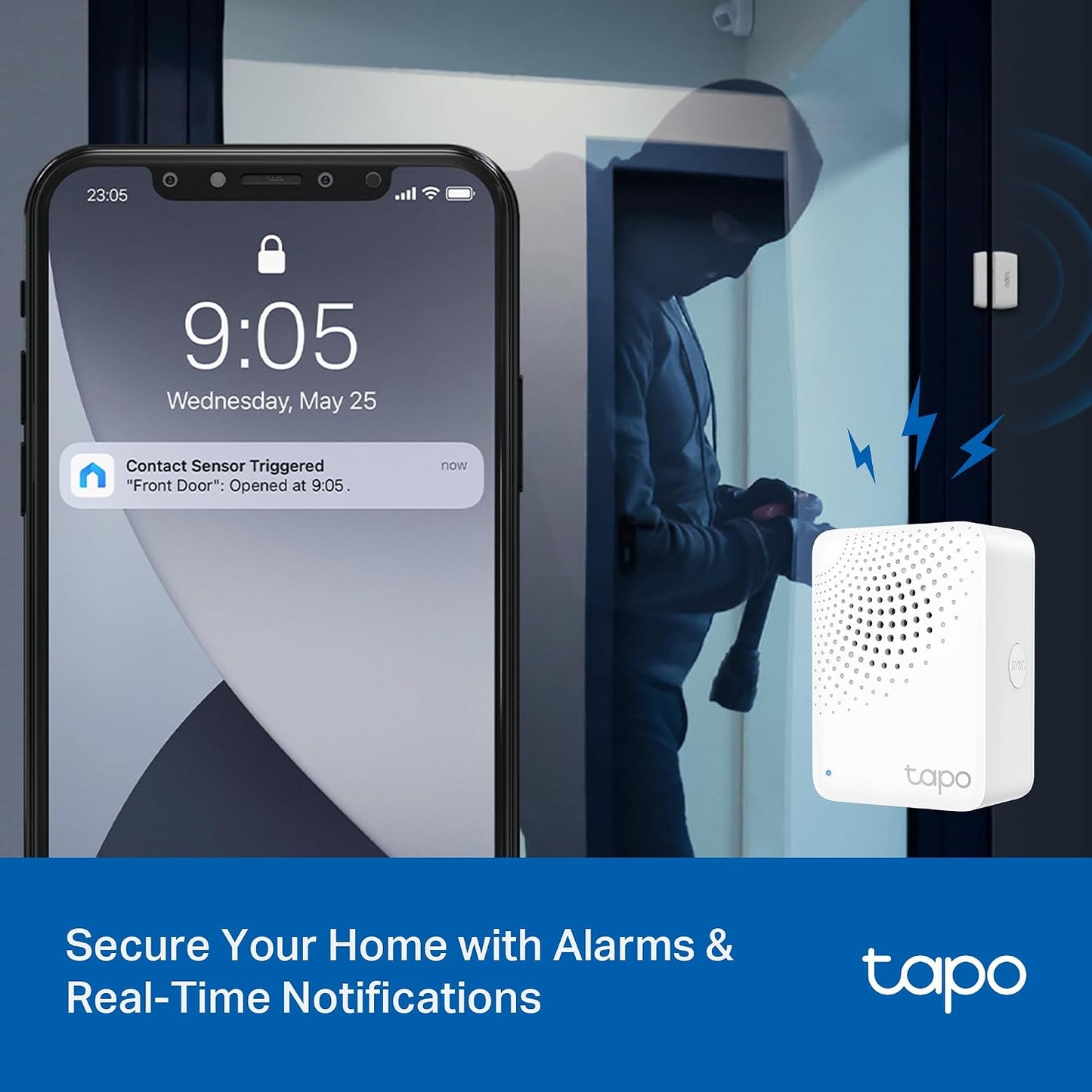Tapo Door Sensor Starter KIT, Matter Compatible, 3X Smart Door Window Contact Sensor and 1x Smart Hub with Built-in Chime, Smart Automation, Real-Time Notification, T31 KIT