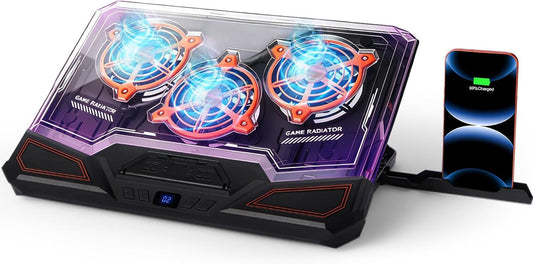 Gaming Laptop Cooling Pad, RGB Laptop Cooler with Powerful Turbo Fan