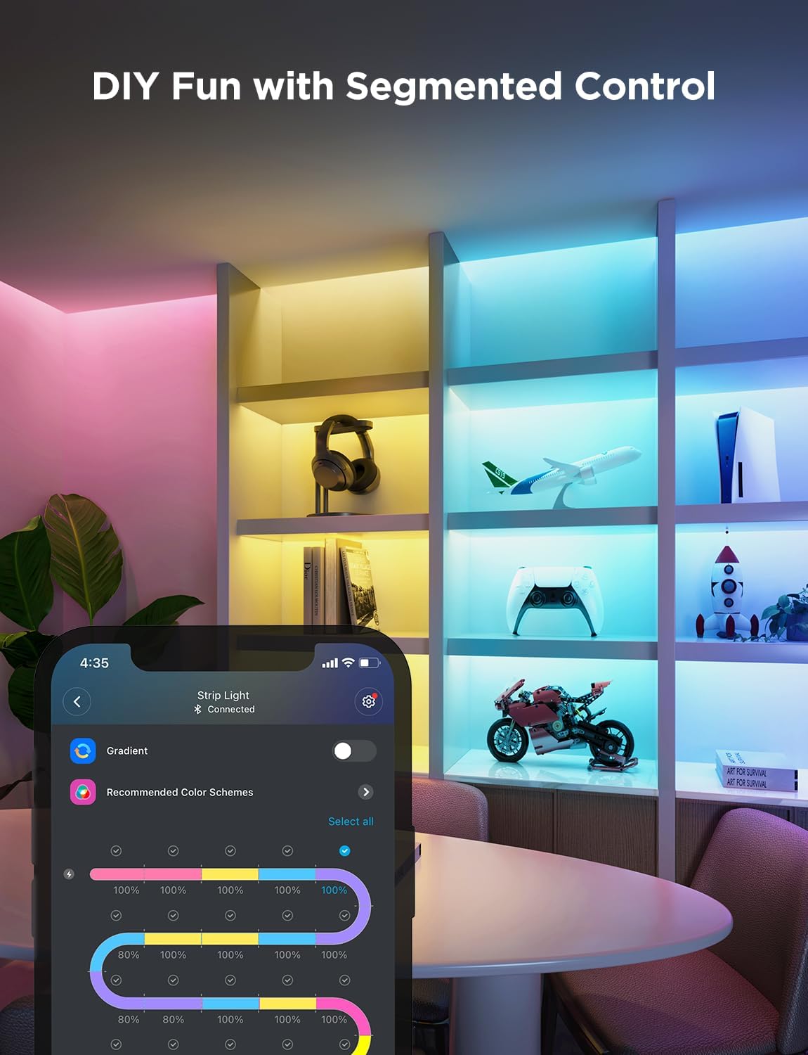 Govee RGBWWIC LED Strip Light 2 Pro 32.8ft, Smart Control, APP, WiFi | Work with Alexa, Google Assistant, Matter and Smarthings, DIY Color Changing, LED Lights for Bedroom, Cabinet, Home Decor
