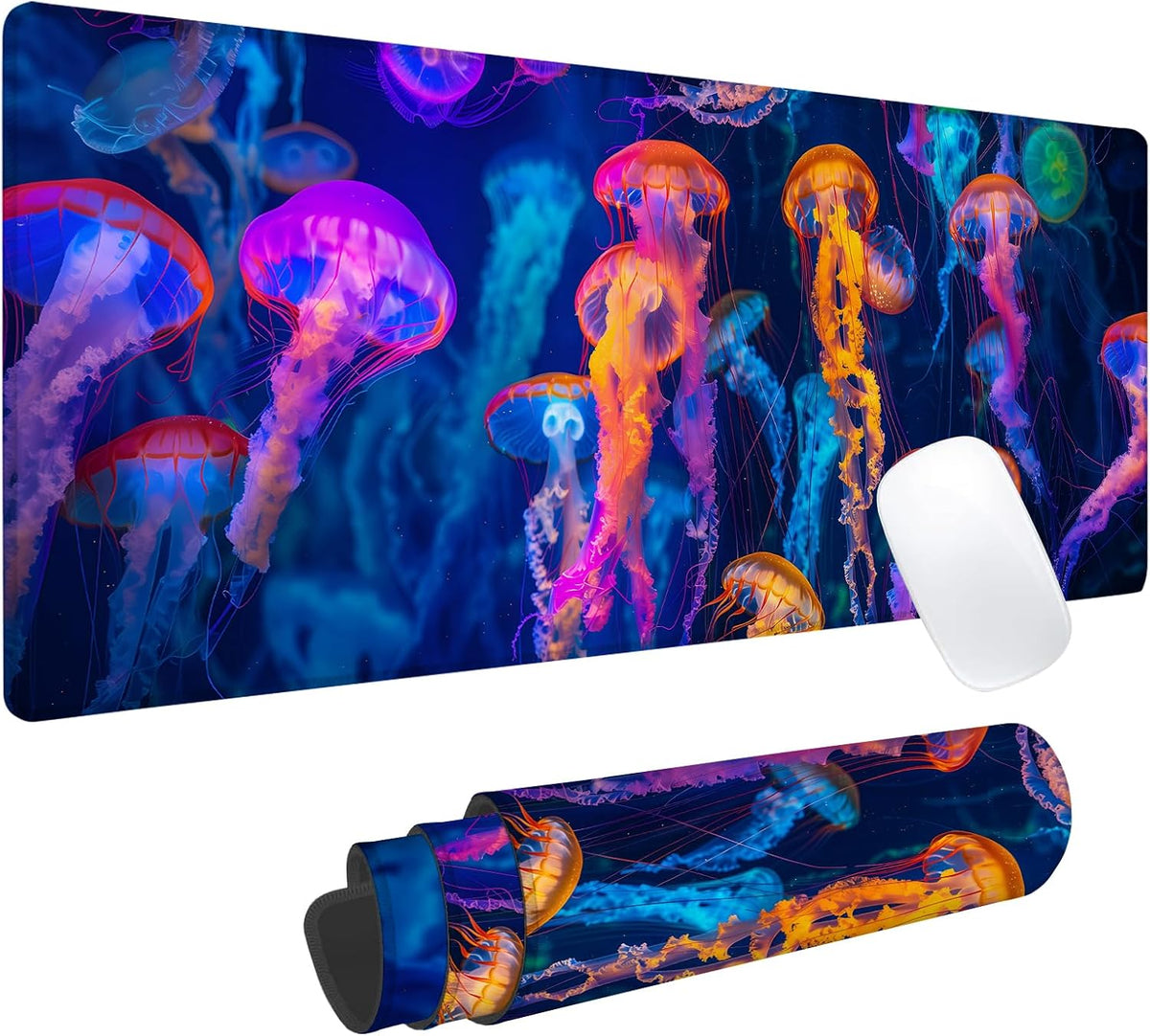 Zombie Horror Gaming Mouse Pad, Office Desk Mat, Anti-Slip Rubber Base Cool Aesthetic Mouse Pads for Computer Laptop Keyboard School Home Desktop Gamer Home Accessories Decor 31.5" x 11.8"