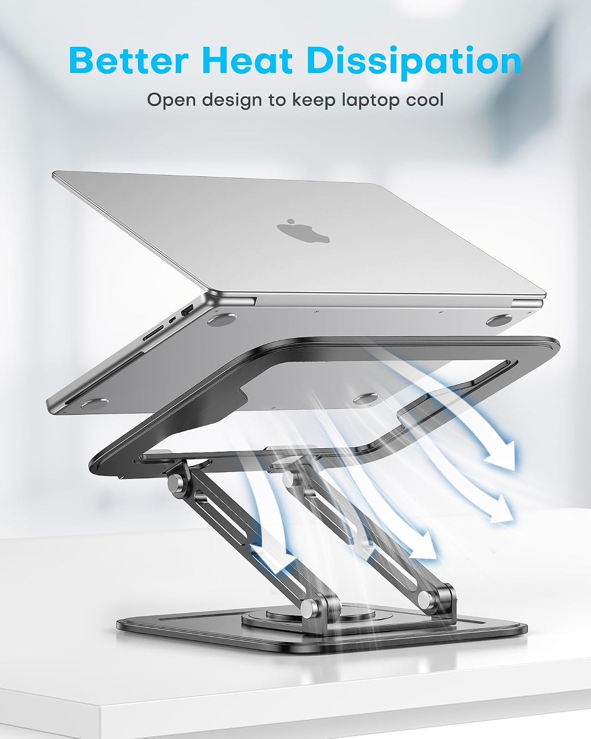 LOXP Adjustable Laptop Stand, Computer Stand with 360 Rotating Base