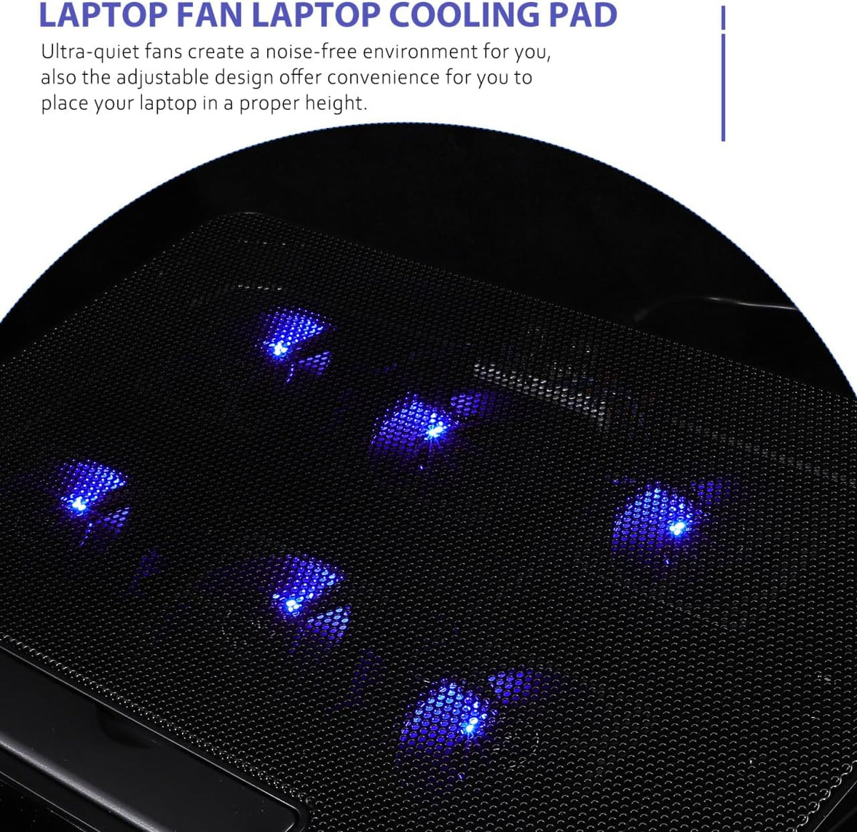 Operitacx 15.6"-17" Laptop Cooling Pad - Adjustable Laptop Cooler Stand with Quiet Fans, Ergonomic Notebook Fan Holder for Gaming and Office Use