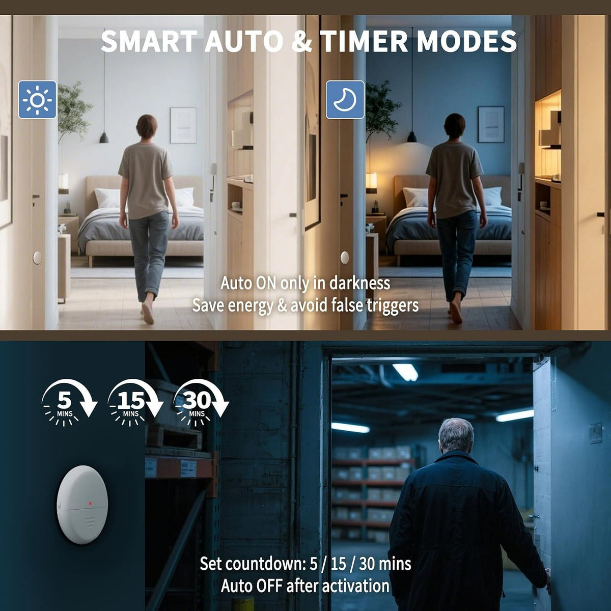 Wireless Motion Sensor Plug, Motion Sensor Outlet, Adjustable Sensing Mode