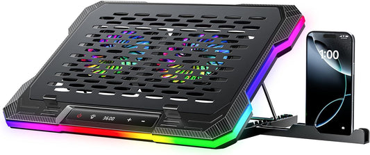 ChillCore 2 Detachable Fans RGB Gaming Laptop Cooling Pad, Rapid Cooling for 15.6-19.3" Laptops, Variable Speed Control, 8 Adjustable Heights - K6 RGB