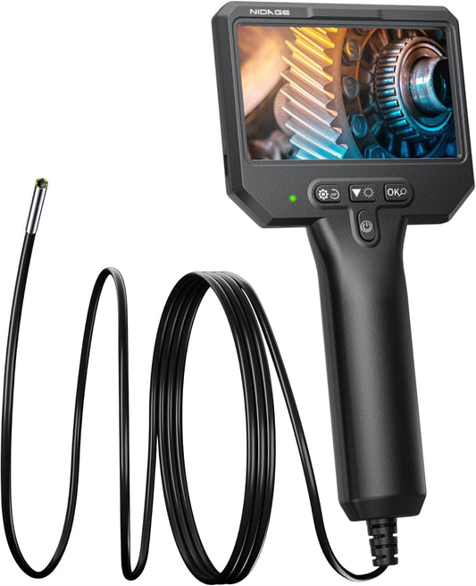 3.9mm Endoscope Camera with Light, 1920P HD Borescope Inspection Cam | 4.3" IPS Screen, 5FT Flexible Cable, IP67 Waterproof, for Engine Automotive Aircraft Wall, Mechanic Tool, Cool Gadget Gift