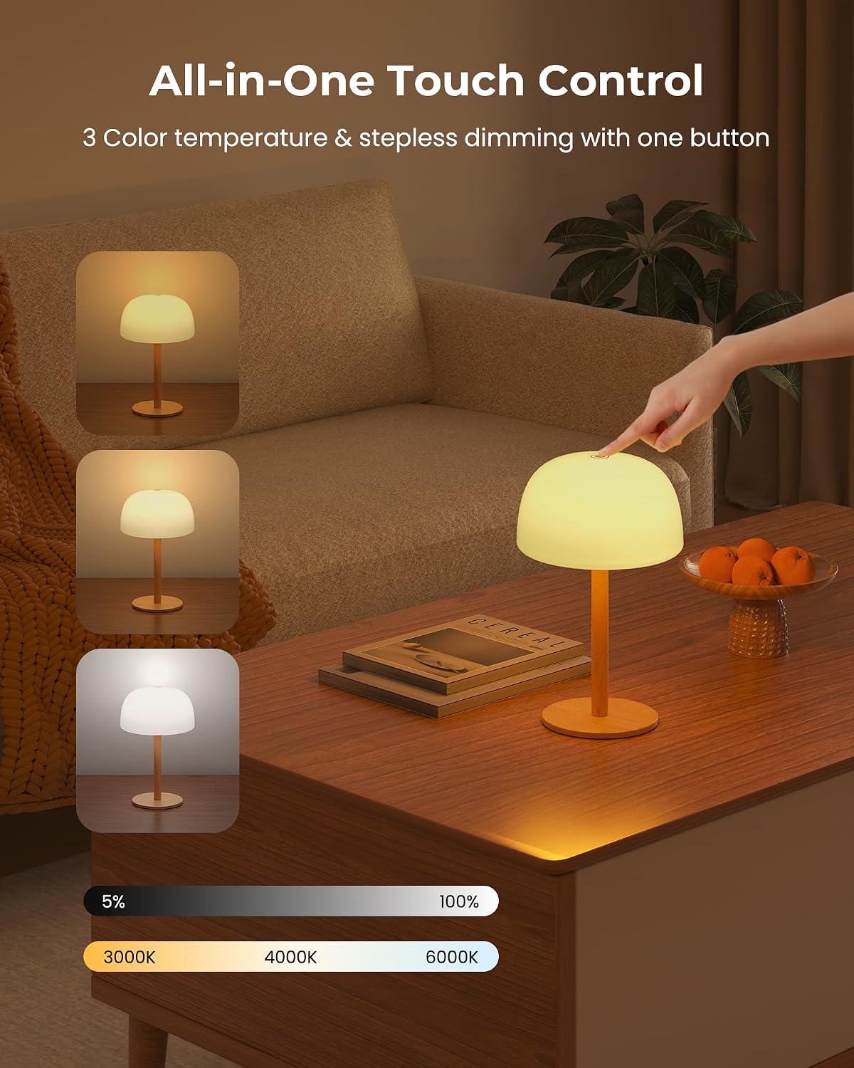 IP65 Shower Lamp Waterproof, 7500mAh Rechargeable Shower Lamp for Inside Shower, 18 Colors Cordless Shower Light, Stepless Dimming LED Table Lamp for Bathroom Bathtub Patio Outdoor