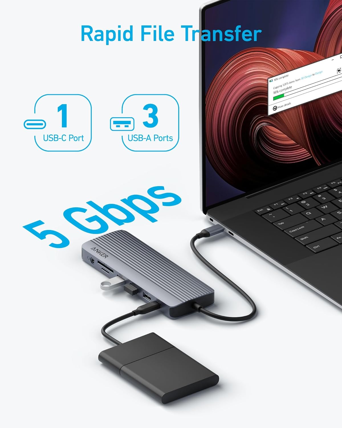 Anker Laptop Docking Station 3 Monitors, 14in1 USBC Hub with Triple Display | Dual 4K HDMI USB C Docking Station, VGA, 80W Max PD, USBA and USBC Data Ports, for Dell XPS and More (Charger Not Included)