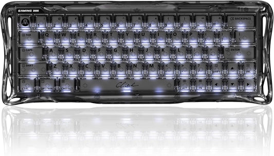 GravaStar Mercury V60 Magnetic Gaming Keyboard, 8000Hz Polling Rate, Rapid Trigger Keyboard with Hall Effect Switches, 0.005mm Precision, Hot-Swappable, RGB, Wired for Windows/Mac - Onyx Crystal
